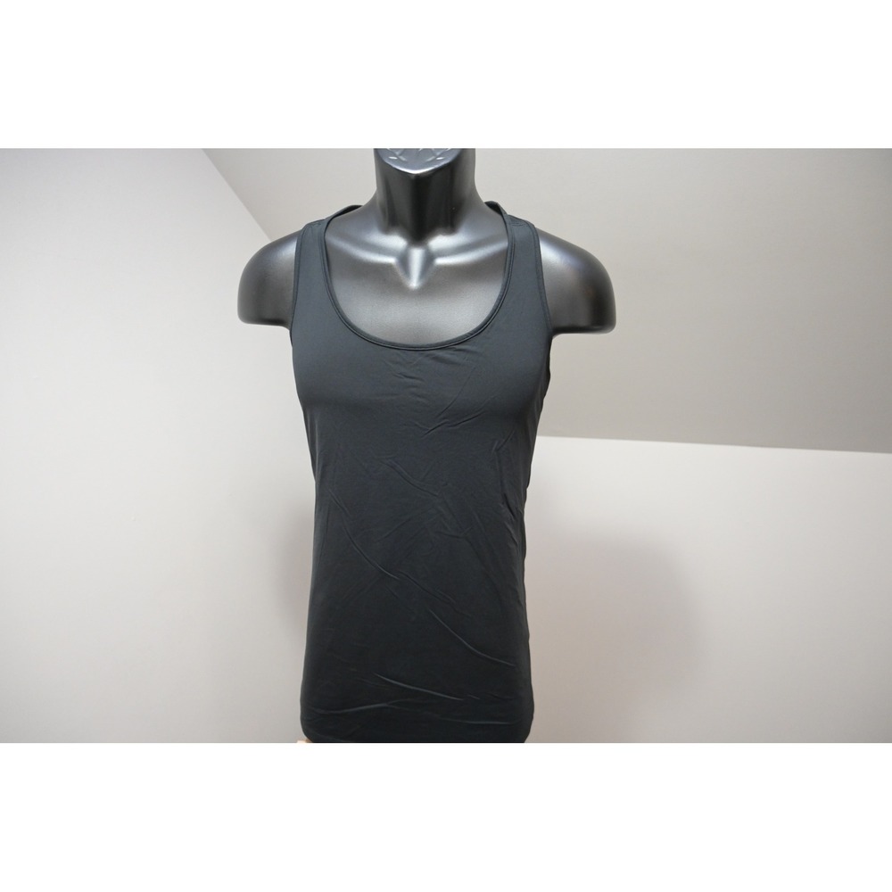 Spanx Tank Top Women XL Black Racerback Side Zipper Activewear Excellent